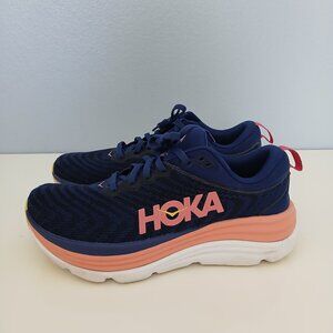 Hoka Women's Shoes SIze 10B Navy Peach and white Gaviota 5 no insoles